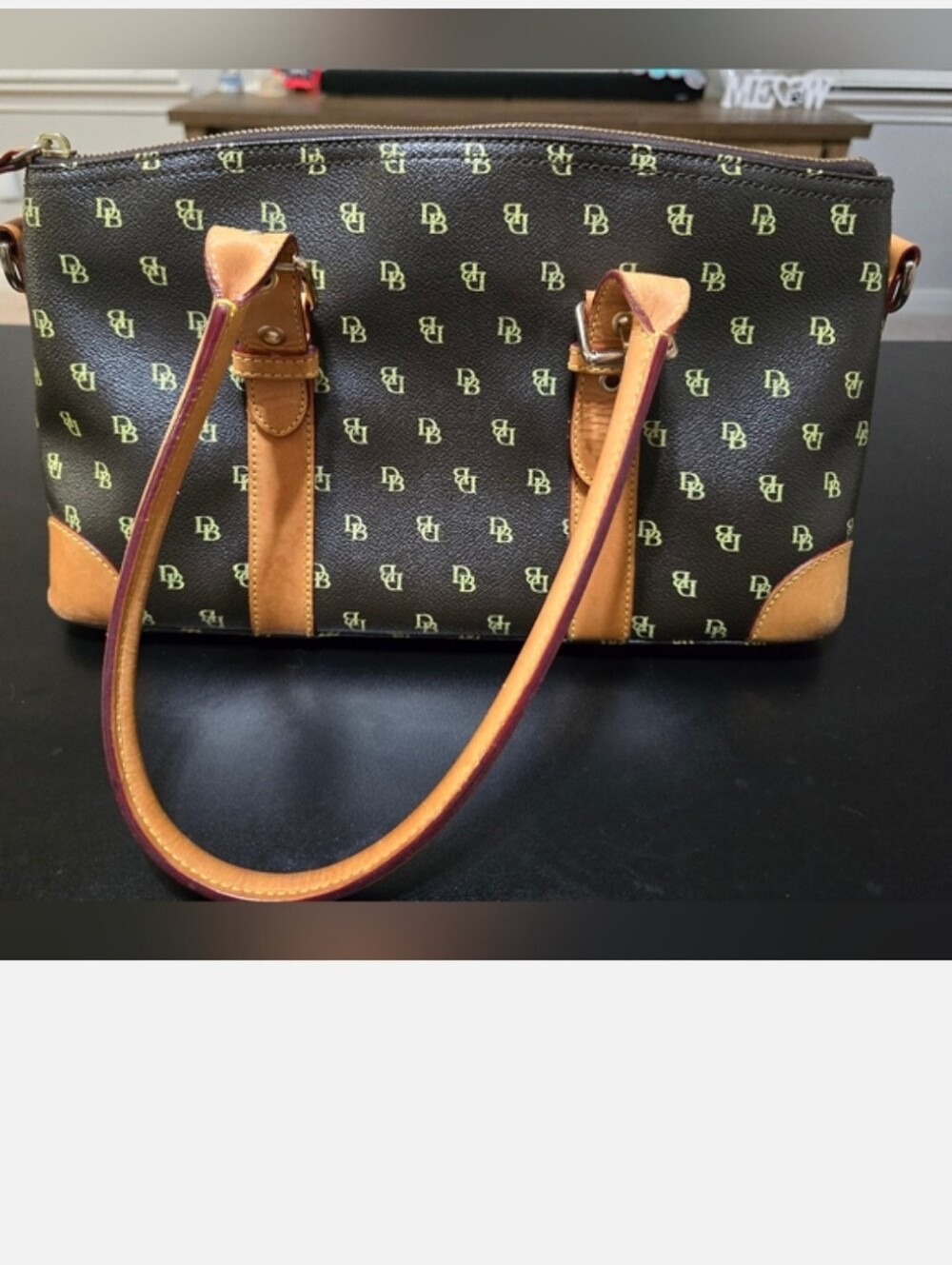 Dooney & Bourne Monogram Brown & Tan Leather shoulder bag